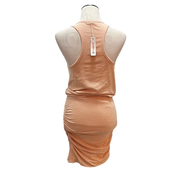 Sundry Peach Racerback Ruched Dress Size 1 NWT - Picture 3 of 8